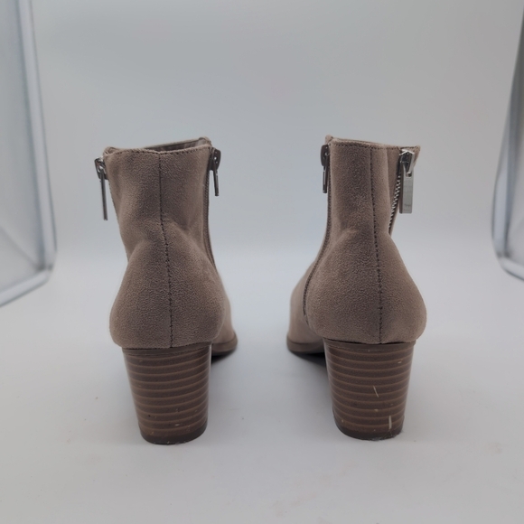 Lulu's Elegant Sz 6 Tan Fabric Suede Boots Booties - Picture 5 of 10